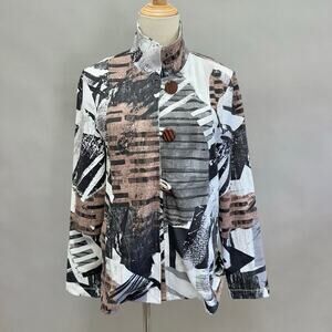 Simply Art By Dolcezza Jacket‎ Art To Wear Button Up Abstract Size Small Boxy